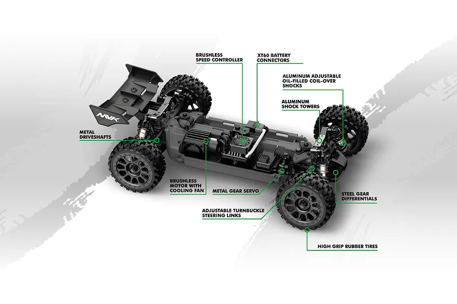 Maverick QByte XB Flux RC Buggy Electric Brushless 4WD 1/12 Scale RTR - Green image 151517
