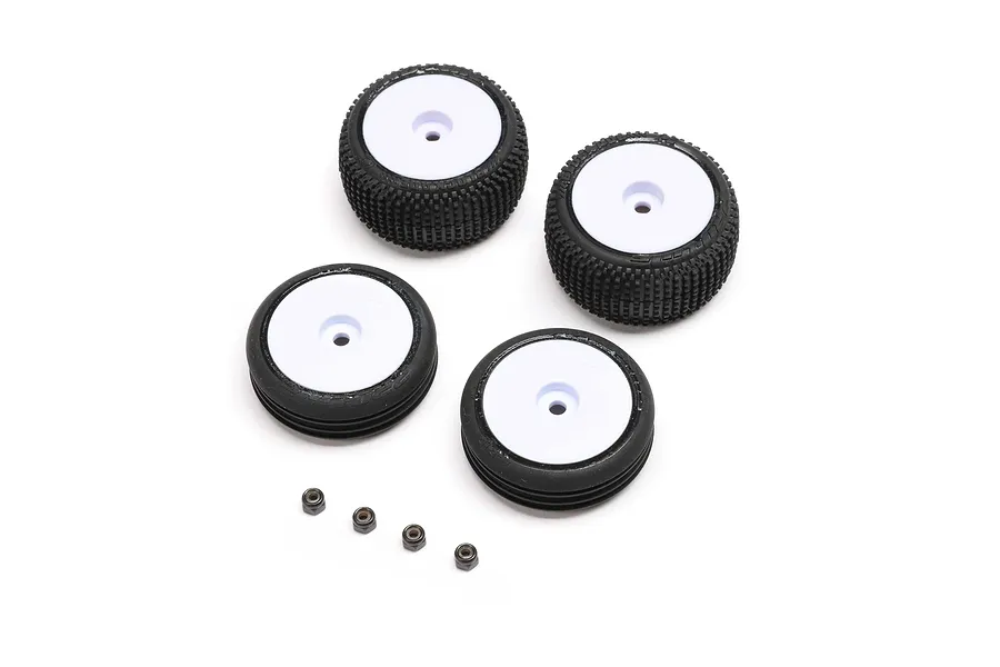 Losi Tires &amp;amp; Wheels Mounted, White: Micro-B image 151641