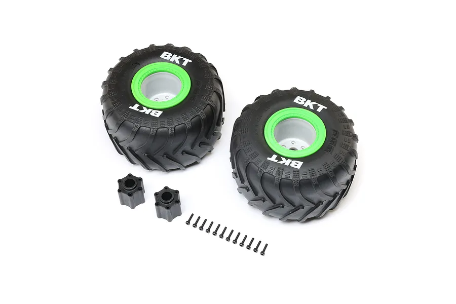 Losi BKT 2.6&amp;quot; Monster Truck Tire, Med, Premount, Green (2): LMT 2.0 image 151729