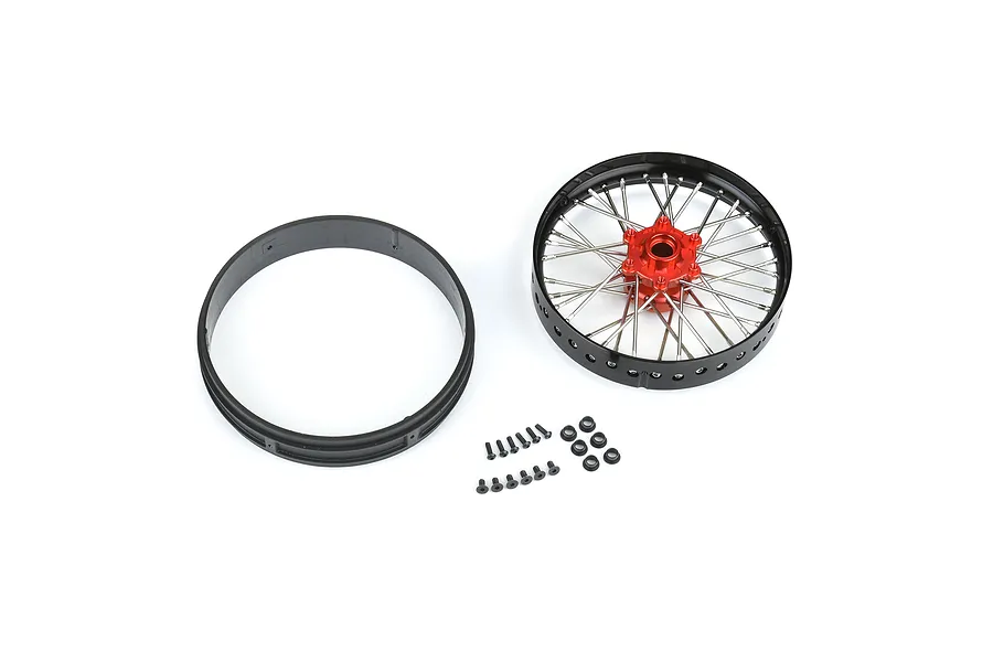 Pro-Line 1/4 Pro-Spec Aluminum V2 Bead Front Wheel Black/Red (1): Promoto-MX image 152118
