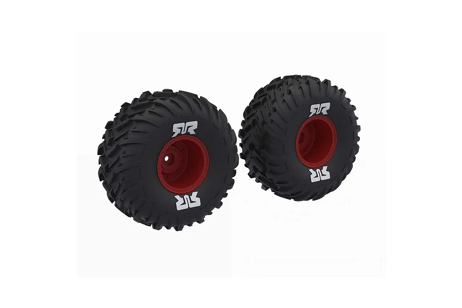 ARRMA dBoots Cut Chevron MT Tire Set Glued, Red image 152148
