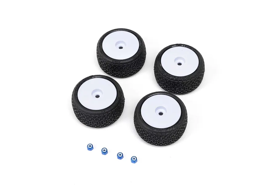 Pro-Line 1/28 Electron 2.0 T F/R Tires Mounted 7mm White (4): Micro-T image 152158