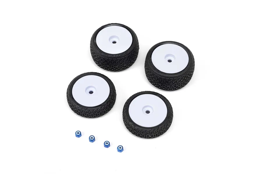 Pro-Line 1/24 Electron 2.0 Buggy F/R Tires Mounted 7mm White (4): Micro-B image 152171