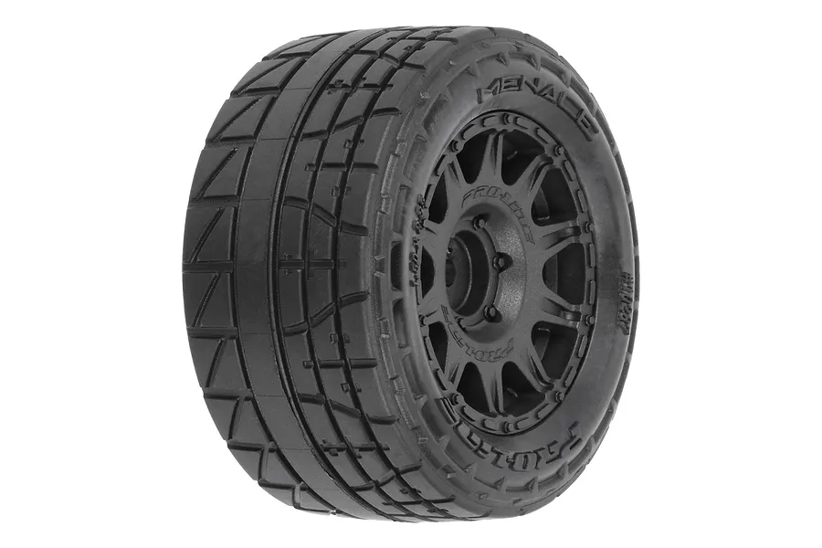 Pro-Line 1/18 Menace F/R Street Tires MTD 12mm Black Raid (4): Granite GROM image 152189