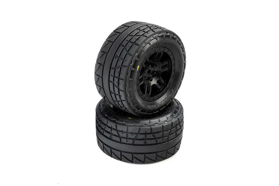 Pro-Line Menace Front/Rear Street Tires Mounted 12mm Black Split Six (2): ARRMA MINI KRATON image 152210