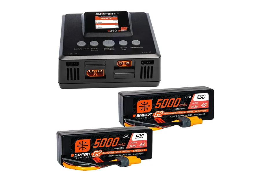 Spektrum Smart Powerstage 8S Surface Bundle: (2) G2 5000mAh 4S LiPo IC5 &amp;amp; S250 Charger image 152257