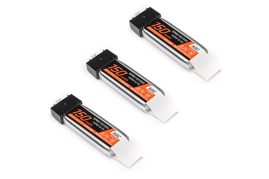 Spektrum 3.7V 150mAh 1S 50C LiPo Battery: JST PH1.25 Connector (3PCs) image 152281