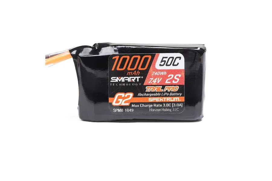 Spektrum 7.4V 1000mAh 2S 50C Smart G2 Trail Pro LiPo Battery: IC2 image 152287