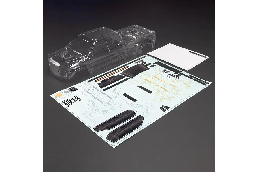 ARRMA 1/10 Big Rock Crew 4X4 Unpainted Body Shell - Clear image 152359