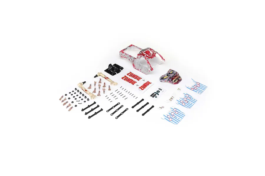 Losi 1/18 Mini LMT Zombie Painted Body Shell - White image 152375