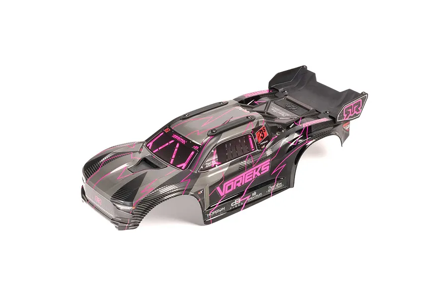 ARRMA 1/10 Vorteks 2WD Clipless Painted Body Shell - Pink/Black image 152392