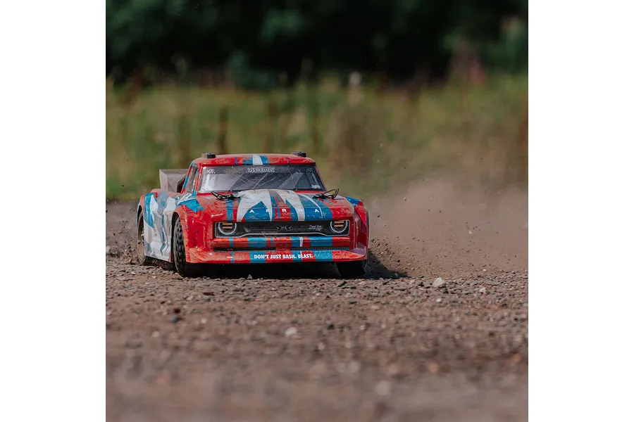 ARRMA Infraction Resto-Mod 4x4 Mega RC Truck Electric 4WD 1/8 Scale RTR - Red/Blue image 152580