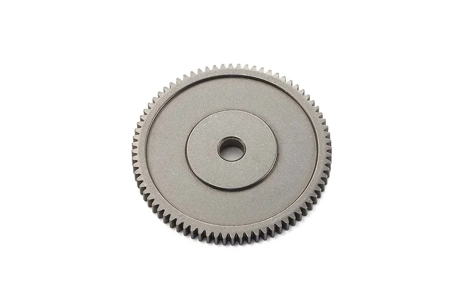 A Kyosho metal 76T spur gear for RC cars, featuring a circular design with fine teeth around the perimeter and a central mounting hole.