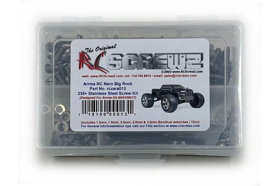 RC Screwz Nero Big Rock Complete Stainless Steel Screw Kit image 1