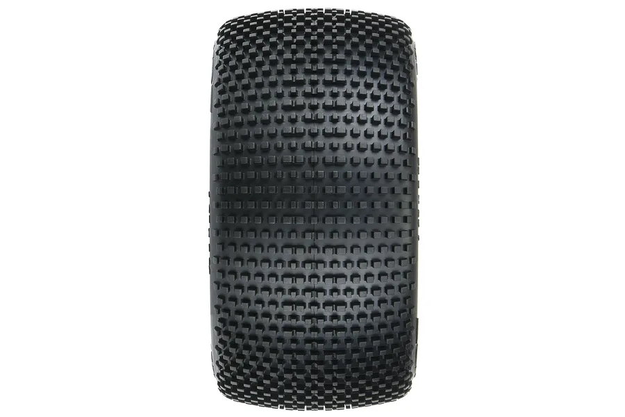 A single Pro-Line 2.2 inch Hole Shot 3.0 RC buggy front tyre viewed from directly above, showing the dense square-pin tread pattern.