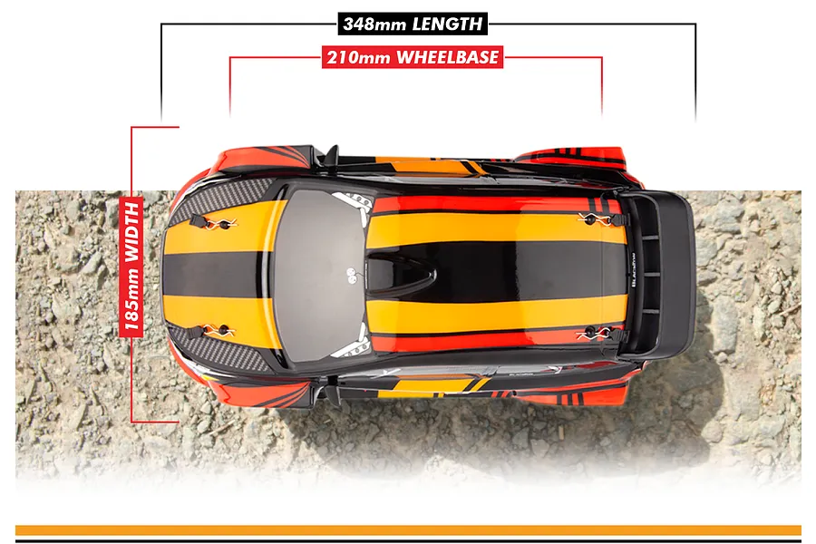 BlackZon Vyper RX Turbo RC Rally Car Electric 4WD 1/16 Scale RTR - Red/Orange image 153030
