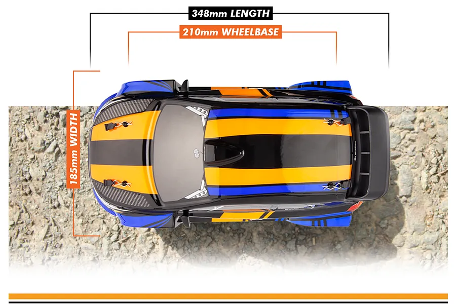 BlackZon Vyper RX Turbo RC Rally Car Electric 4WD 1/16 Scale RTR - Blue/Orange image 153034