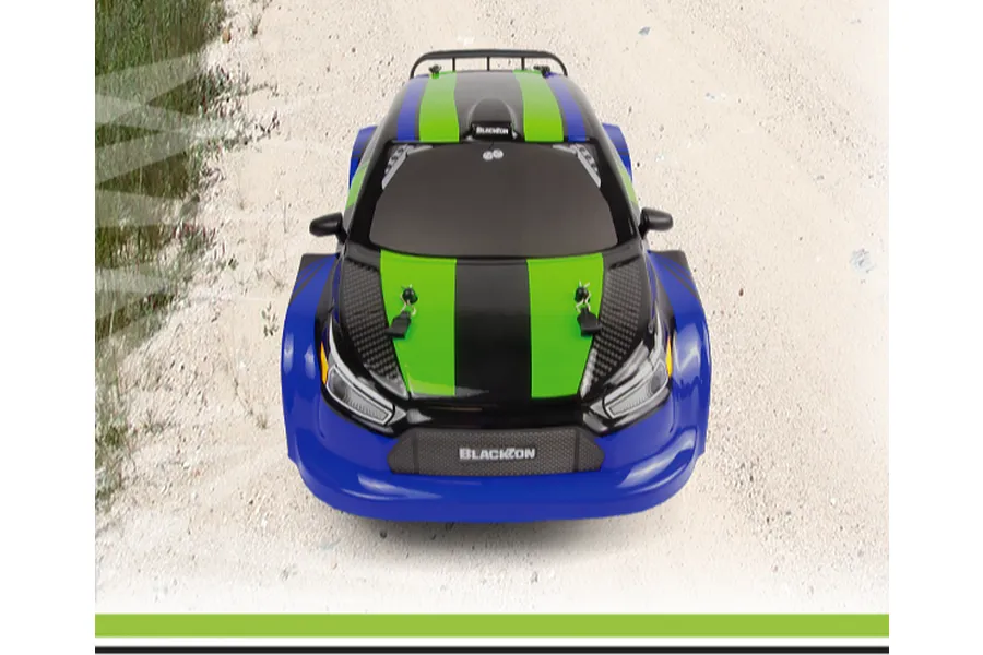 BlackZon Vyper RX RC Rally Car Electric 4WD 1/16 Scale RTR - Blue image 153060