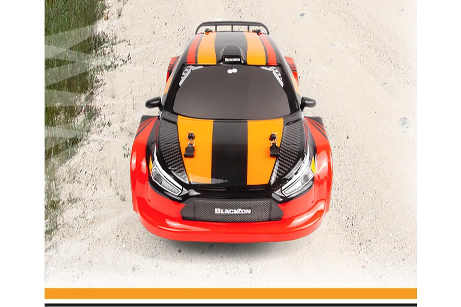 BlackZon Vyper RX Turbo RC Rally Car Electric 4WD 1/16 Scale RTR - Red/Orange image 153061