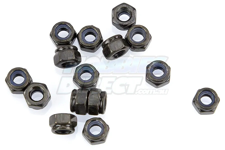 Rovan Black Steel 4mm Nyloc Nuts 15Pcs image 15505