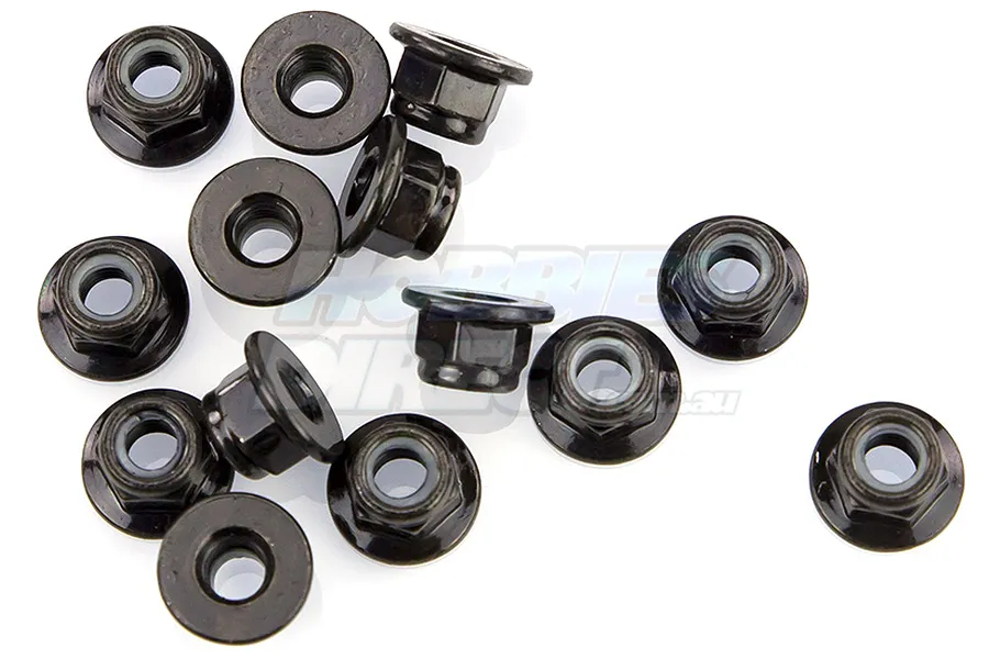 Rovan Black Steel 5mm Flanged Nyloc Nuts 15Pcs image 15508