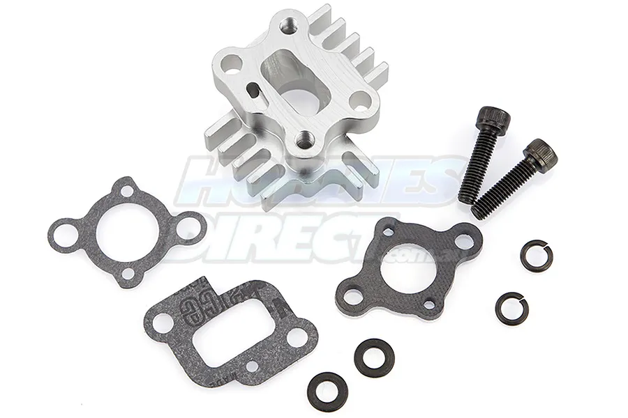 Rovan Silver Aluminium Intake Manifold w/ Heat Sink Set image 15516