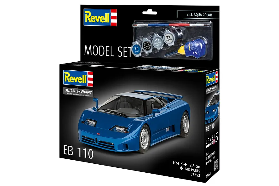 Revell 1/24 Bugatti EB110 Super Car Scaled Plastic Model Starter Kit image 4