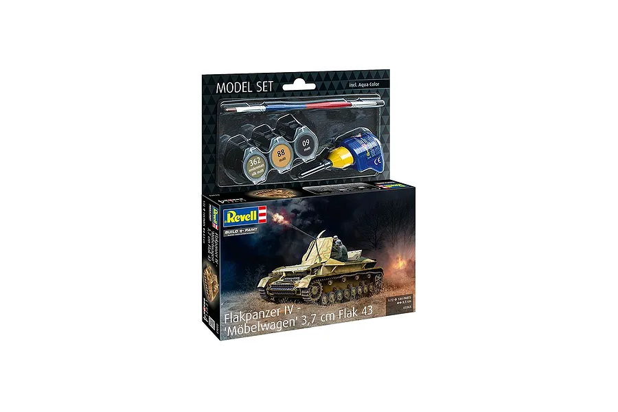 Revell 1/72 Flakpanzer IV &amp;quot;Mobelwagen&amp;quot; 3.7cm Flak Scaled Plastic Model Starter Kit image 2