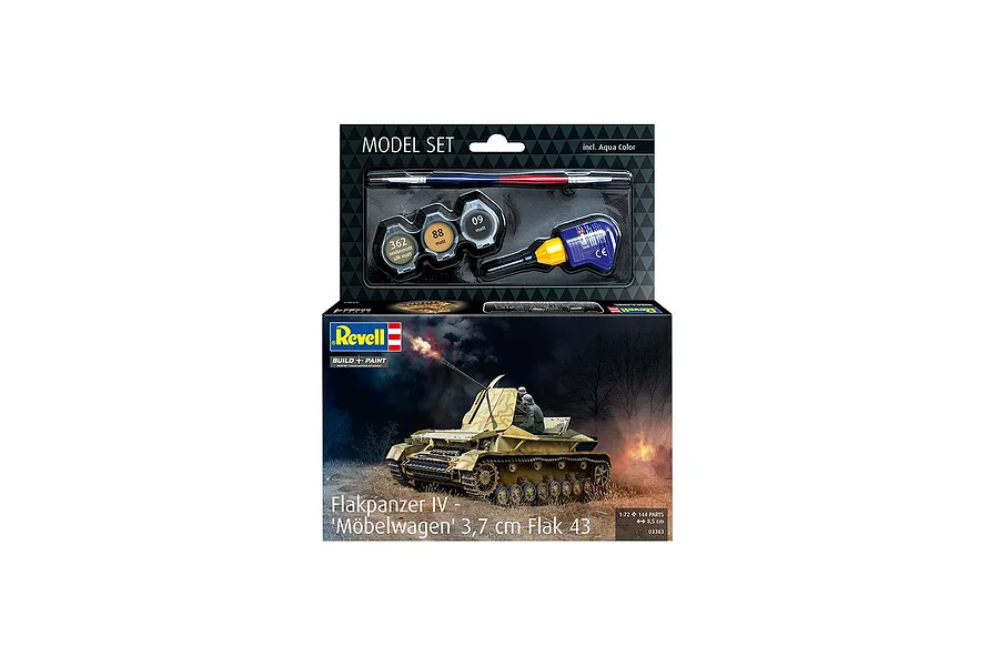 Revell 1/72 Flakpanzer IV &amp;quot;Mobelwagen&amp;quot; 3.7cm Flak Scaled Plastic Model Starter Kit image 3