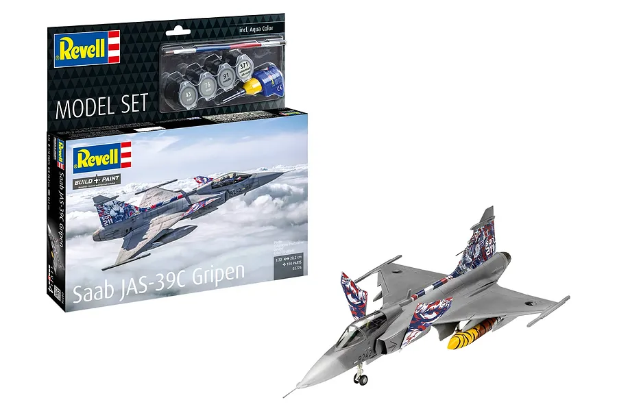 Revell 1/72 Saab JAS-39C Gripen Fighter Scaled Plastic Model Starter Kit image 1