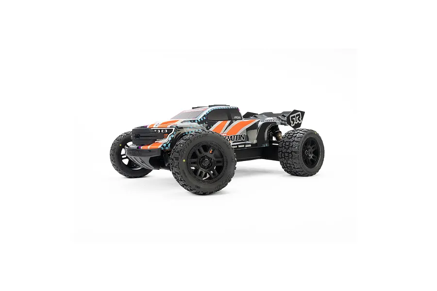 Pro-Line 1/16 Racing Jaeger MT Tyres on Black Split Six Rims - Glued Wheels 2Pcs image 2