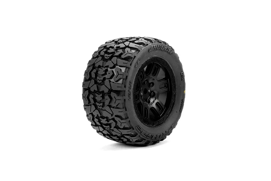 Pro-Line 1/16 Racing Jaeger MT Tyres on Black Split Six Rims - Glued Wheels 2Pcs image 3