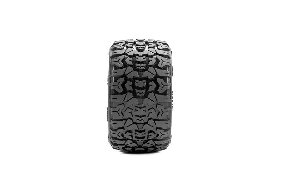 A single Pro-Line 1/16 scale RC monster truck tyre with aggressive tread pattern, viewed directly from the front against a white background.