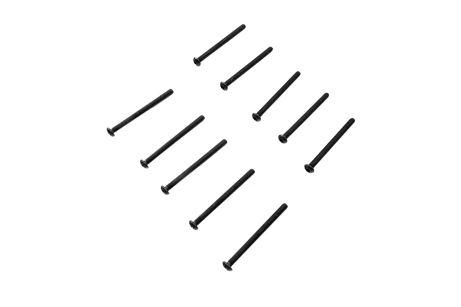 Ten black button head RC screws arranged in a grid pattern against a white background.