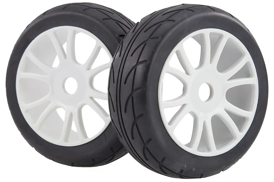 HSP 2.8&amp;quot; On Road Rubber Tyres on White Rims - Wheels 2Pcs image 15643