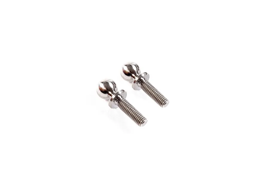 Two silver-coloured metal pivot balls with threaded shafts, shown against a plain white background.