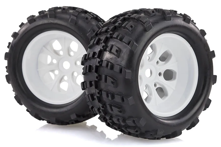 HSP 3.8&amp;quot; Off Road Tyres on White Rims - Wheels 2Pcs image 15657