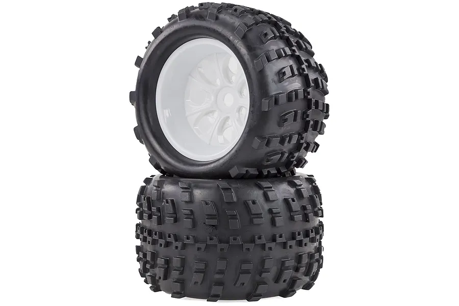 HSP 3.8&amp;quot; Off Road Tyres on White Rims - Wheels 2Pcs image 15658