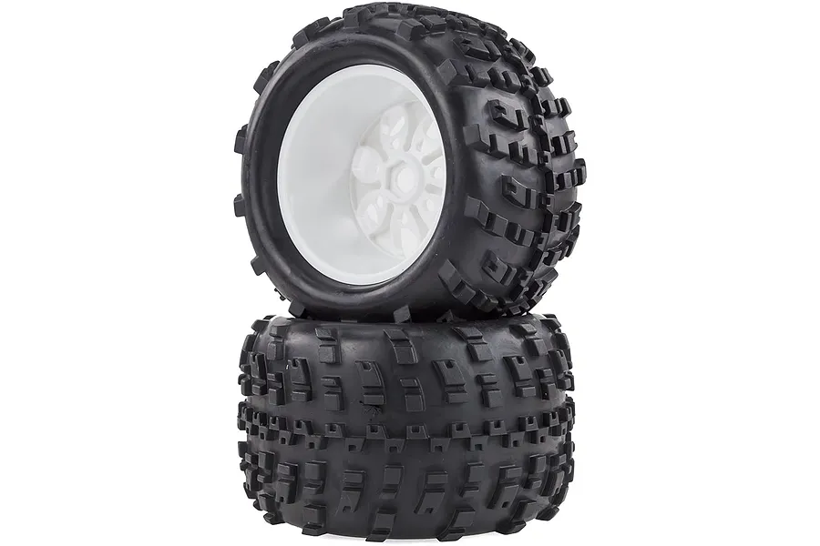 HSP 3.8&amp;quot; Off Road Tyres on White Rims - Wheels 2Pcs image 15659