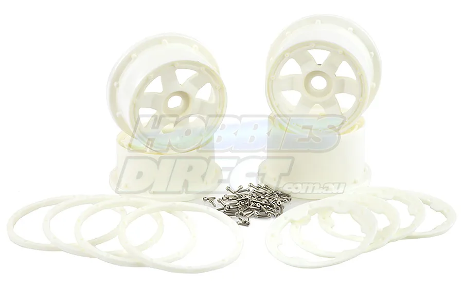 Rovan 4.7/5.5&amp;quot; Baja 5B White Nylon Desperado 5B Rim Set image 15669