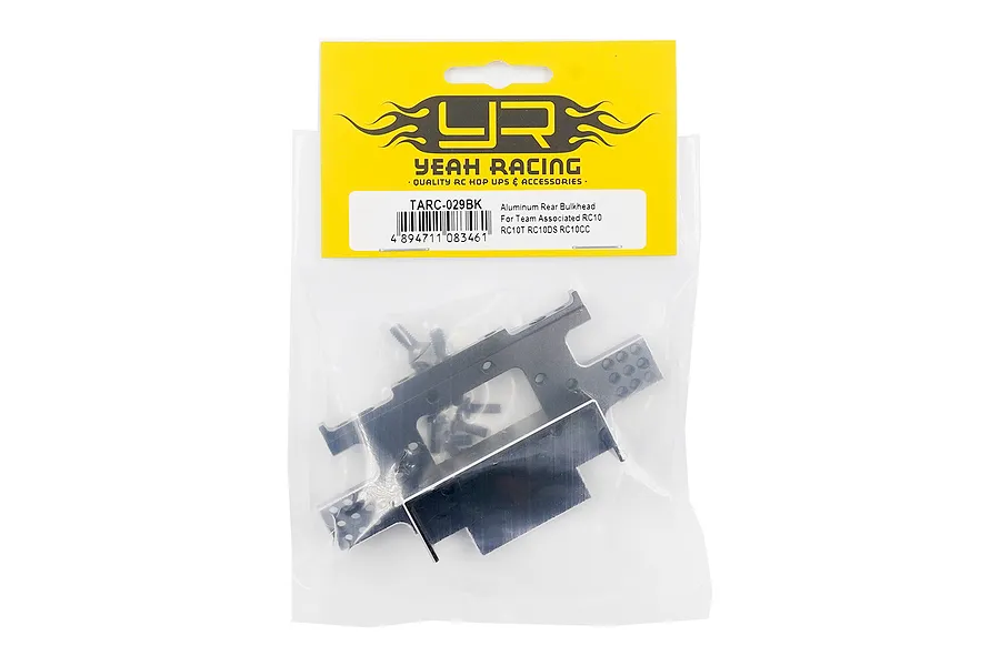 Yeah Racing Aluminium Rear Bulkhead for Team Associated RC10 in original retail packaging.