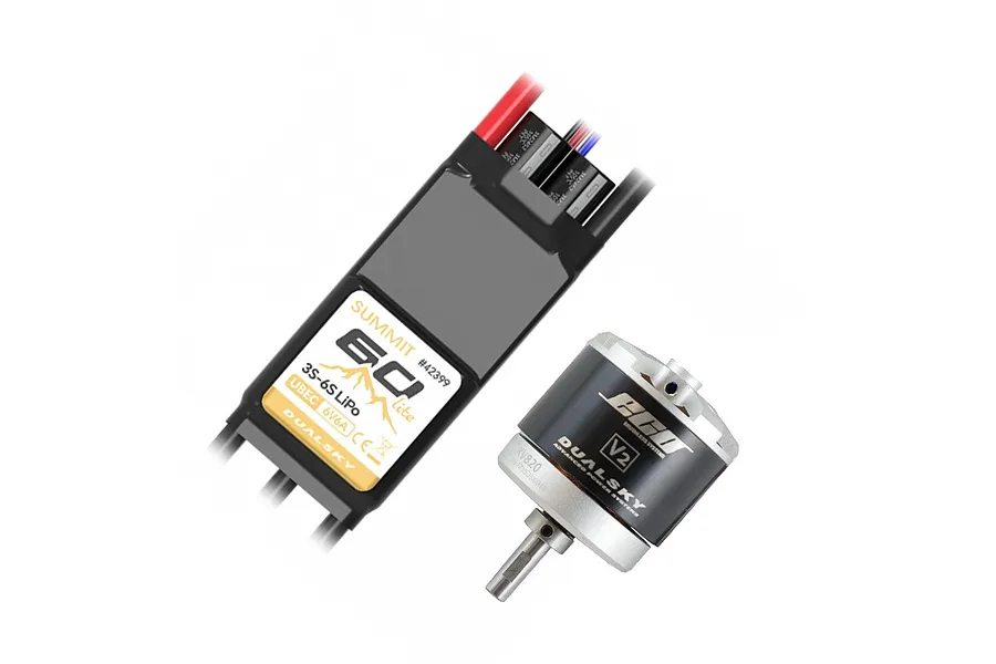 Dualsky 40E Class 3520C V2 820KV brushless motor and Summit Lite 60A ESC combo set.