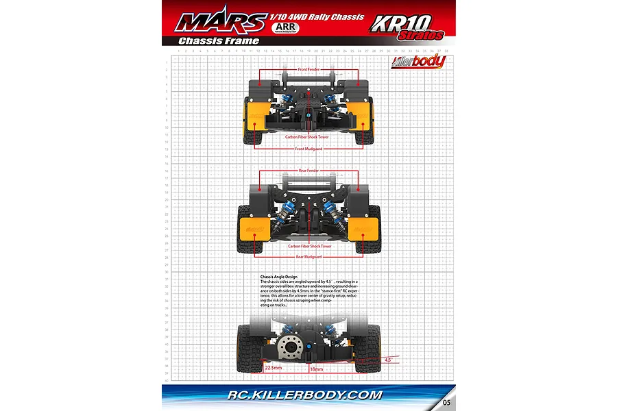 Killerbody Mars KR10 Lancia Stratos RC Rally Car Electric 4WD 1/10 Scale Roller image 11