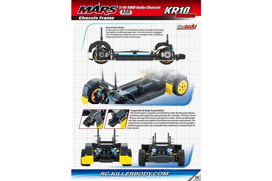 Killerbody Mars KR10 Lancia Stratos RC Rally Car Electric 4WD 1/10 Scale Roller image 12