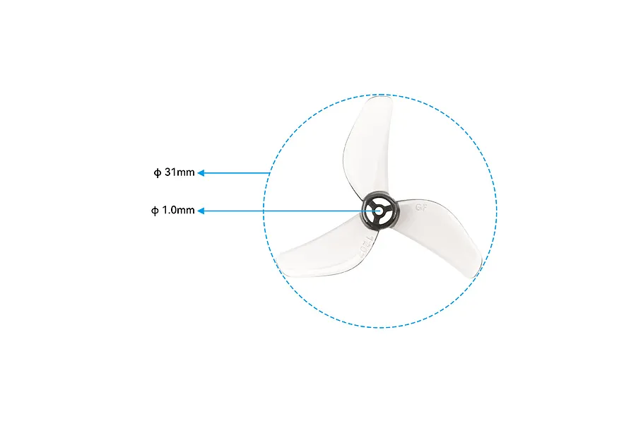 BetaFPV Gemfan 1207 3-Blade Propellers 4Pcs - Clear image 3