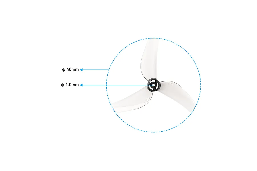 BetaFPV Gemfan 1614 3-Blade Propellers 4Pcs - Clear Grey image 3
