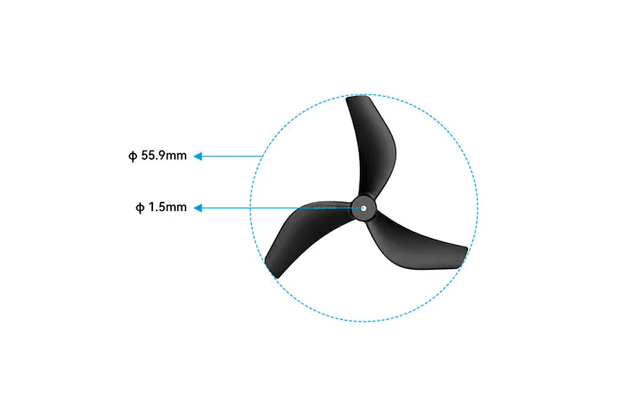 BetaFPV Gemfan 2218 3-Blade Propellers 4Pcs - Clear Grey image 3
