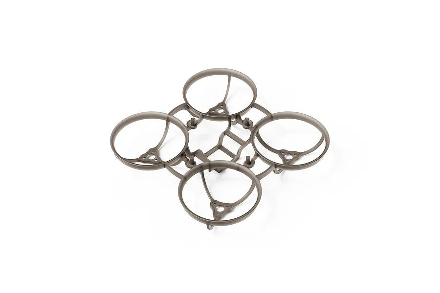 A clear grey BetaFPV Champion drone frame featuring four integrated propeller guards in a quadcopter layout.