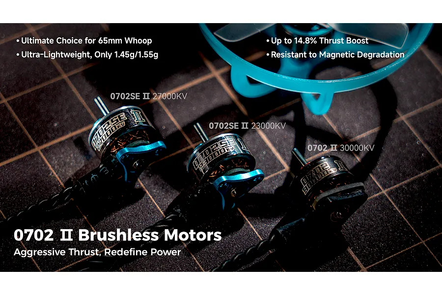 BetaFPV 0702SE II 23000KV Brushless Motors 4Pcs - Blue/Silver image 4