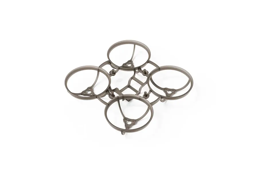 A clear grey BetaFPV Champion drone frame featuring four integrated propeller guards on a white background.